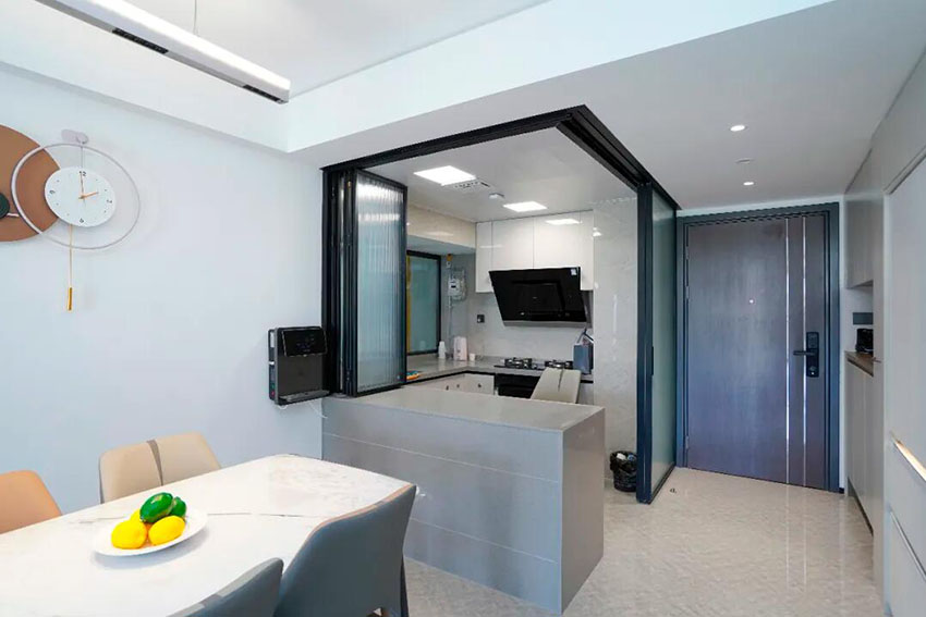 半開(kāi)放式廚房聯(lián)動(dòng)餐廳，所有空間完美融合的現(xiàn)代風(fēng)格戶(hù)型！